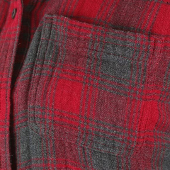 Madewell Ex-Boyfriend Women's XS Red Gray Plaid Long Sleeve Button Up Shirt - Picture 6 of 8
